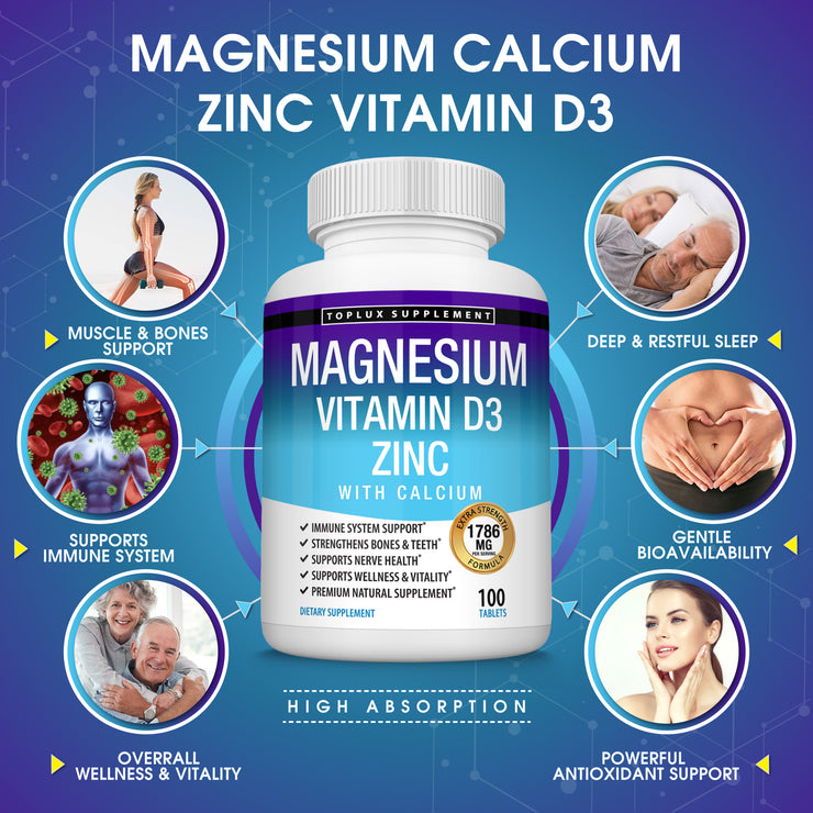Magnesium, Vitamin D3, Zinc, Calcium